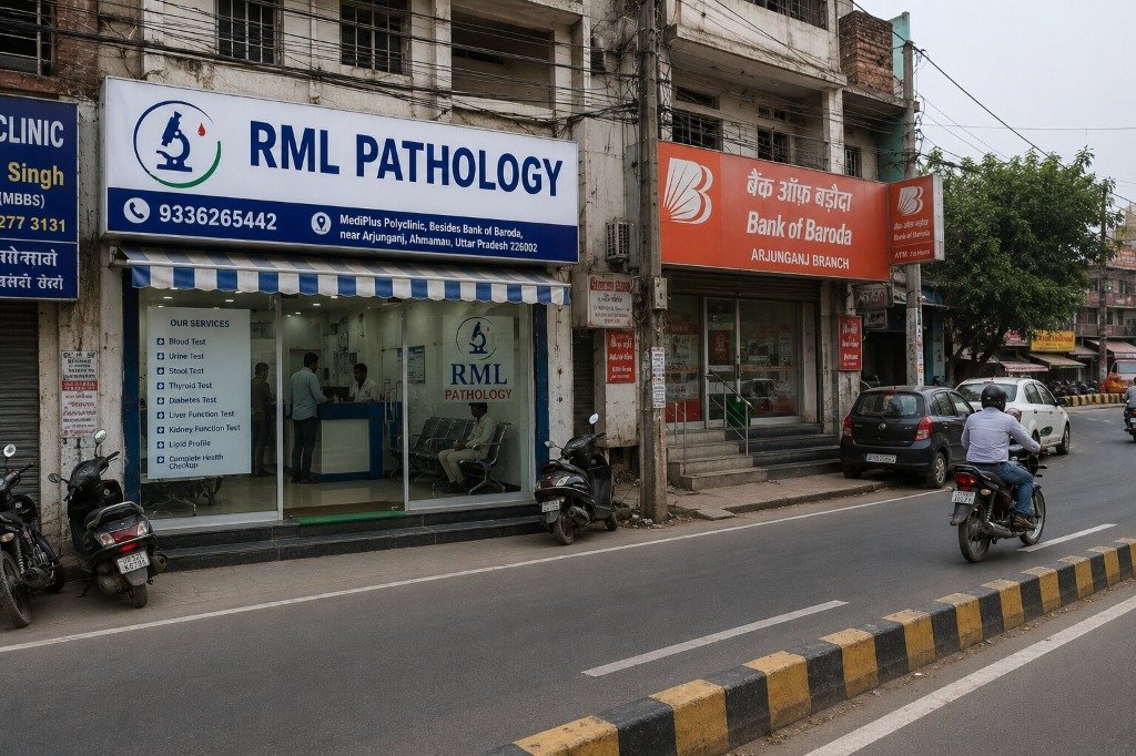 RML Pathology Lab Storefront near Bank of Baroda Arjunganj Lucknow